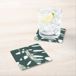 Funky Bleek Green Swiss Cheese Plant Kartonnen Onderzetters