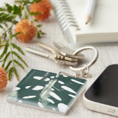 Funky Bleek Green Swiss Cheese Plant Sleutelhanger (Voorkant Rechts)