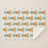 Funky Bleekgroene Gele Ananas Lekkere Deken (Voorkant (horizontaal))