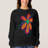 Funky bloem abstracte kunst om te dragen trui (Voorkant)