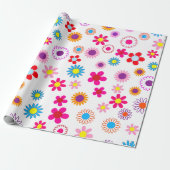 Funky bloem wrapping papier (Uitgerold)