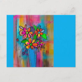 Funky Bloemen Ansichtkaart Briefkaart