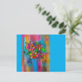 Funky Bloemen Ansichtkaart Briefkaart (Staand voorkant)