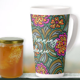 Funky Bloemen Goedemorgen Persoonlijk Latte Mok