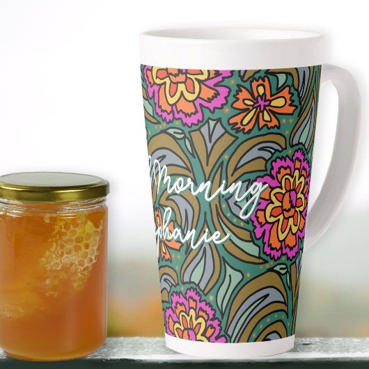 Funky Bloemen Goedemorgen Persoonlijk Latte Mok
