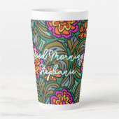 Funky Bloemen Goedemorgen Persoonlijk Latte Mok (Voorkant)
