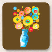 Funky bloemen illustratie bier onderzetter (Voorkant)