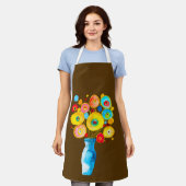 Funky bloemen illustratie schort (Gedragen)