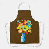 Funky bloemen illustratie schort (Voorkant)
