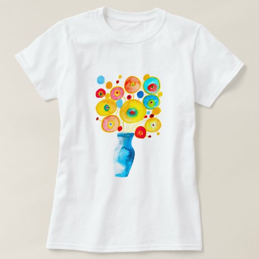 Funky bloemen illustratie t-shirt (Design voorkant)