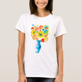 Funky bloemen illustratie t-shirt (Voorkant)