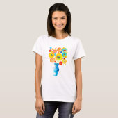 Funky bloemen illustratie t-shirt (Voorkant volledig)