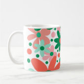 Funky bloemen in groen, perzik & koraal koffiemok (Links)