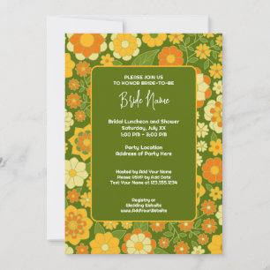 Funky Bloemen - Retro Bruiloftsfeest Kaart