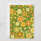 Funky Bloemen - Retro Bruiloftsfeest Kaart (Achterkant)