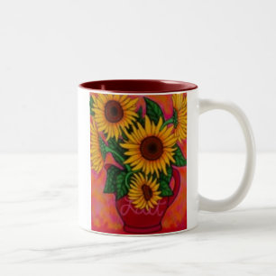 Funky BloemenMokken van de Koffie Tweekleurige Koffiemok