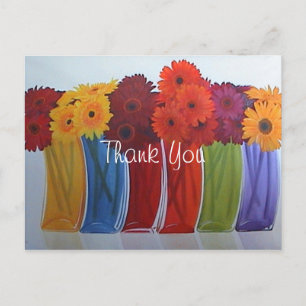 Funky Bloemenvazen Bedankt Briefkaart