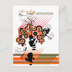 Funky Bloom Hair *01 Party Invitation Briefkaart