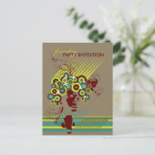 Funky Bloom Hair *02 Party Invitation Briefkaart (Staand voorkant)