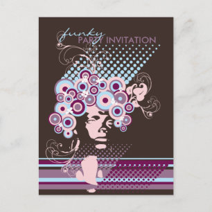 Funky Bloom Hair *03 Party Invitation Briefkaart