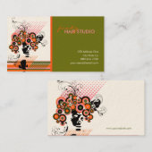 Funky Bloom Hair Floral Mod Circles Retro Abstract Visitekaartje (Voorkant / Achterkant)