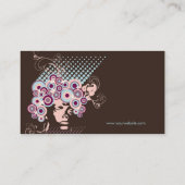 Funky Bloom Hair Floral Mod Circles Retro Abstract Visitekaartje (Achterkant)