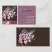 Funky Bloom Hair Floral Mod Circles Retro Abstract Visitekaartje (Voorkant / Achterkant)