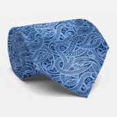 Funky Blue Abstract Paisley Stropdas (Opgerold)