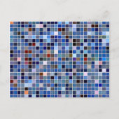 Funky Blue 'Bathroom Tiles'-patroon Briefkaart (Voorkant)