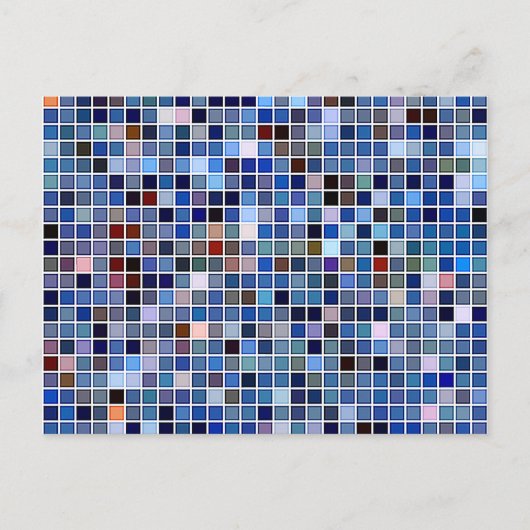Funky Blue 'Bathroom Tiles'-patroon Briefkaart (Voorkant)