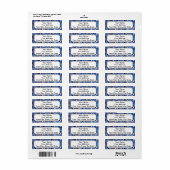 Funky Blue 'Bathroom Tiles'-patroon Etiket (Full Sheet)