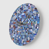 Funky Blue 'Bathroom Tiles'-patroon Grote Klok (Hoek)