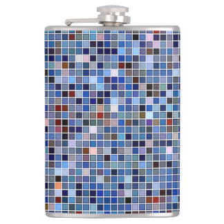 Funky Blue 'Bathroom Tiles'-patroon Heupfles