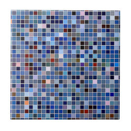 Funky Blue 'Bathroom Tiles'-patroon Tegeltje