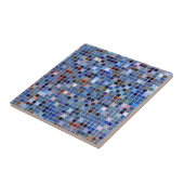 Funky Blue 'Bathroom Tiles'-patroon Tegeltje (Zijkant)
