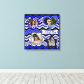 Funky Blue, Black, White Photo Wall Hanging 16-inc Canvas Afdruk (Insitu (Houten vloer))