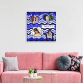 Funky Blue, Black, White Photo Wall Hanging 16-inc Canvas Afdruk (Insitu (Woonkamer))