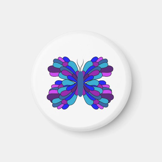 Funky Blue Butterfly Magnet (Voorkant)