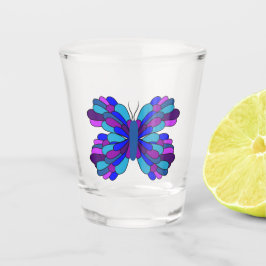 Funky Blue Butterfly Shot glass Shot Glas