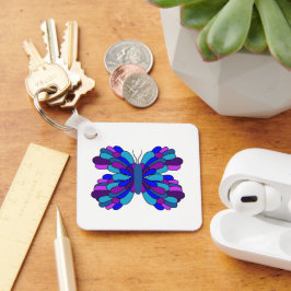 Funky Blue Butterfly Sleutelhanger