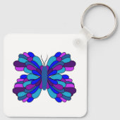 Funky Blue Butterfly Sleutelhanger (Achterkant)