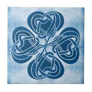 Funky Blue Celtic Knot Tegeltje