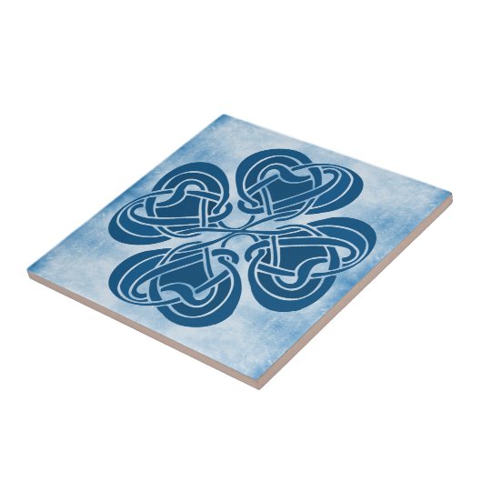 Funky Blue Celtic Knot Tegeltje (Zijkant)