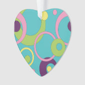 Funky Blue Circles Acrylornament Ornament (voorkant)
