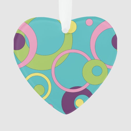 Funky Blue Circles Acrylornament Ornament (voorkant)