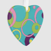 Funky Blue Circles Acrylornament Ornament (voorkant)