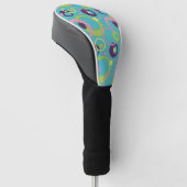 Funky Blue Circles Driver Hoesje Golfheadcover (Schuin)