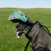 Funky Blue Circles Driver Hoesje Golfheadcover (Insitu)