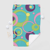Funky Blue Circles Golf Towel Golfhanddoek (Insitu)