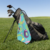 Funky Blue Circles Golf Towel Golfhanddoek (Groen)